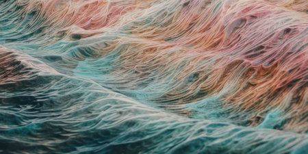 Colorful watercolor wavy background. Hand painted texture. Sea grunge brush strokes pattern. AI Generativeの素材