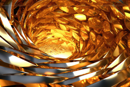 Gold background or texture and gradients shadow. AI Generative.の素材