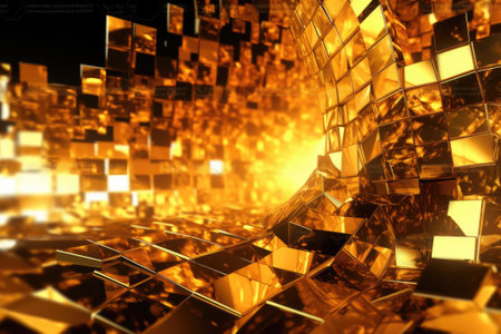 Gold background or texture and gradients shadow. AI Generative.の素材