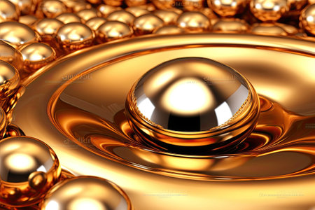 Gold background or texture and gradients shadow. AI Generative.の素材