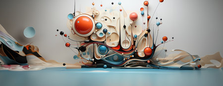 Modern impressionism technique. Wall poster print template. Abstract painting art. Hand drawn by dry brush of paint background texture. Oil painting style. Ai Generative.の素材