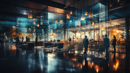 Business People Walking on a modern walkway.の素材