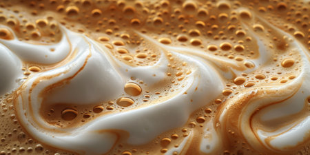 Cups of cappuccino with latte art ,top view,flat layの素材