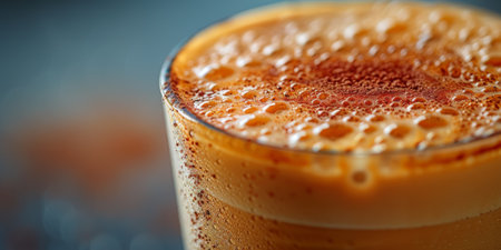 Cups of cappuccino with latte art ,top view,flat layの素材