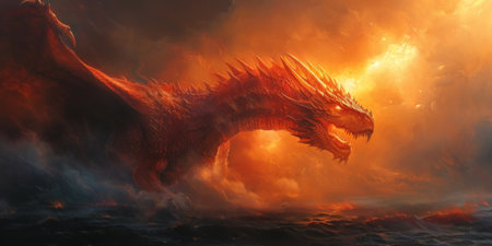 Chinese New Year dragon watercolor background.の素材