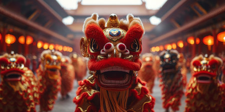 Chinese New Year dragon watercolor background.の素材
