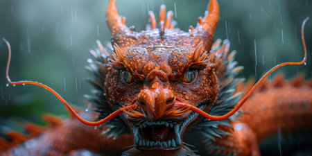 Chinese New Year dragon watercolor background.の素材