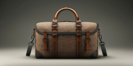 Mockup bag mockup with handles and plain background.の素材