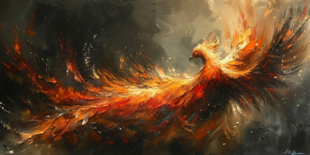 Great Chinese paint wall of Phoenix art paint. Chinese wall paper.の素材