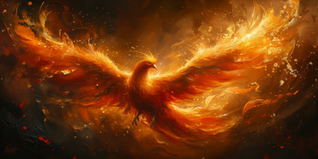 Great Chinese paint wall of Phoenix art paint. Chinese wall paper.の素材