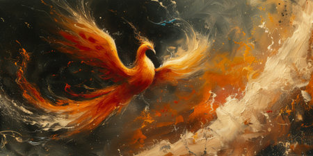 Great Chinese paint wall of Phoenix art paint. Chinese wall paper.の素材