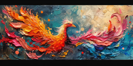 Great Chinese paint wall of Phoenix art paint. Chinese wall paper.の素材