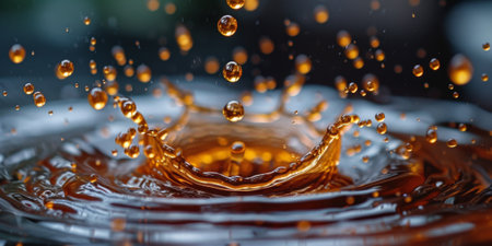 Close up Flow of coffee drink splashing backgroundの素材