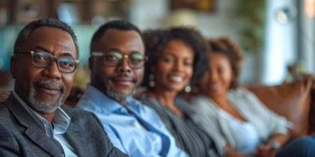 Happy family celebrating together at home. Multigenerational Household play enjoy time with familyの素材