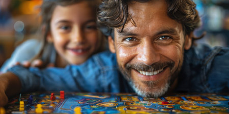 Happy family celebrating together at home. Multigenerational Household play enjoy time with familyの素材