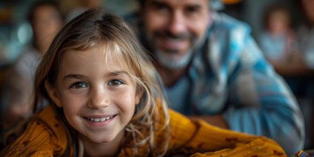 Happy family celebrating together at home. Multigenerational Household play enjoy time with familyの素材