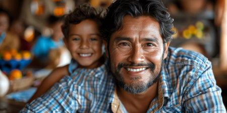 Happy family celebrating together at home. Multigenerational Household play enjoy time with familyの素材