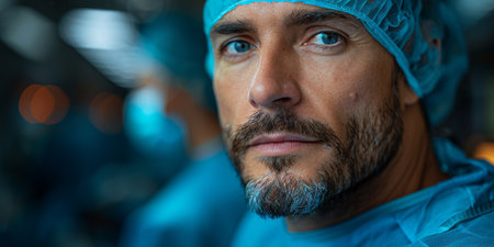 Team surgeon at work on operating in hospital.の素材