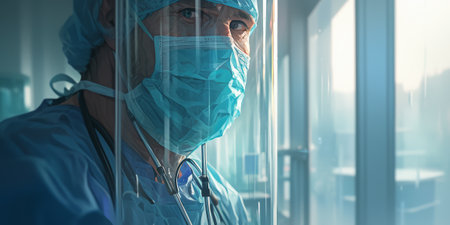 Team surgeon at work on operating in hospital.の素材