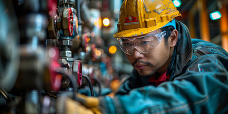 Welder erecting technical steel. Industrial steel welder in factory technicalの素材