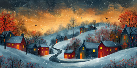 Beautiful winter nature landscape, amazing mountain view. Scenic image of woodland. Frosty day on ski resortの素材