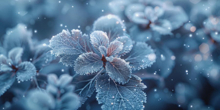 Beautiful winter nature landscape, amazing mountain view. Scenic image of woodland. Frosty day on ski resortの素材