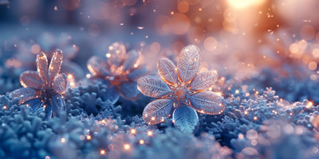 Beautiful winter nature landscape, amazing mountain view. Scenic image of woodland. Frosty day on ski resortの素材