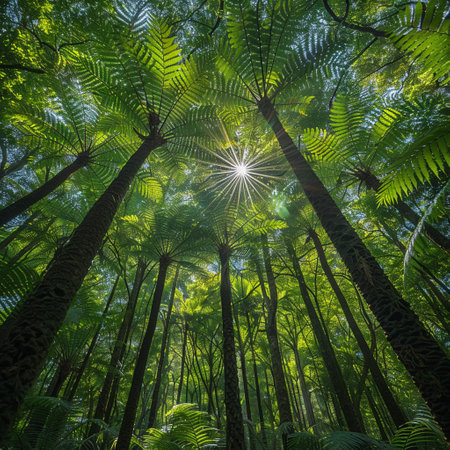The vibrant life of a rainforest canopyの素材