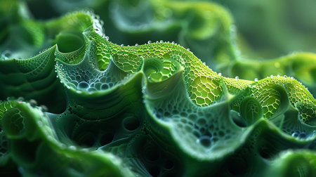 A microscopic journey into the fabric of a leafの素材