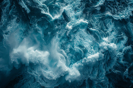 The powerful surge of a waterfallの素材