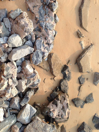 The beach in Pattaya with rocks