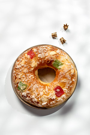 Spanish Three kings cake on table, minimalist styleの写真素材