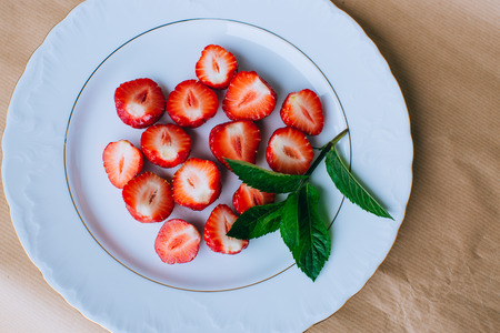 strawberry and mintの写真素材