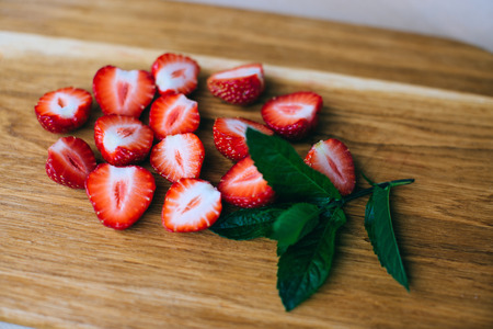 strawberry and mintの写真素材