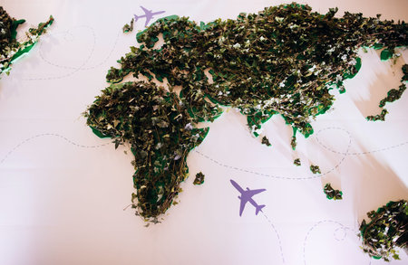 Wedding decor in the form of a world map. Ideas for wedding