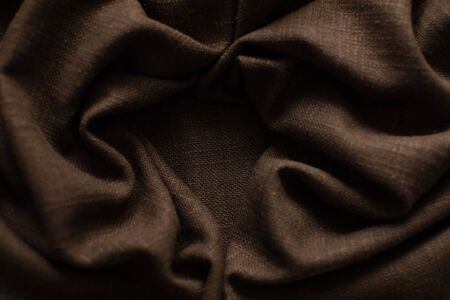 Background from brown linen. Fabric textureの写真素材
