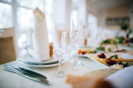 Beautifully decorated catering banquet table