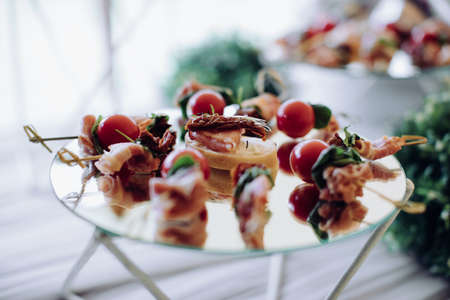 Table in restaurant of appetizers. Catering serviceの写真素材