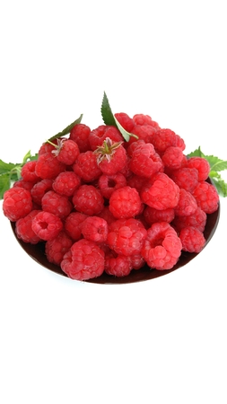 Raspberry in a plateの写真素材