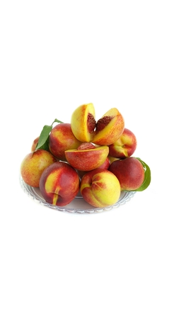 Nectarines on the whiteの写真素材