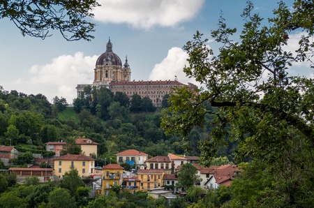 View of the Basilica of Superga, in Turin - Italyの写真素材