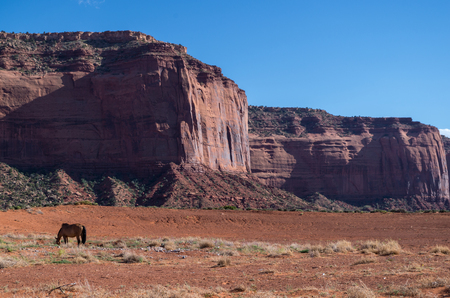 View at the Monument Valley Tribal Parkの写真素材