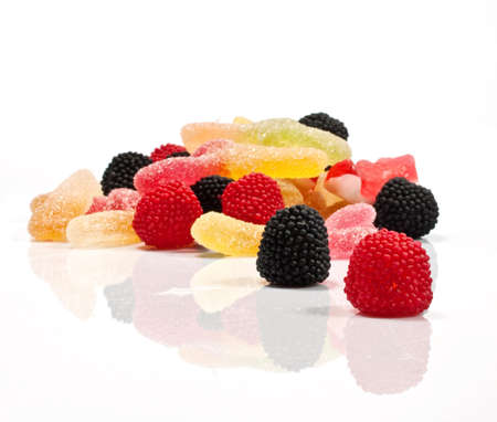 Marshmallows in various colorsの写真素材