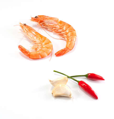 Garlic and chilli prawnsの写真素材