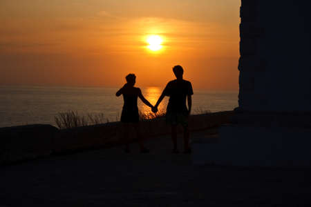 Lovers at sunsetの写真素材