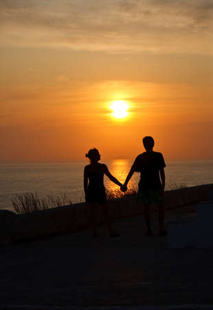 Lovers at sunsetの写真素材