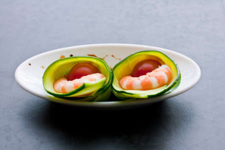 Appetizer with shrimpの写真素材