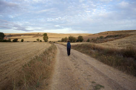 Pilgrim on the way of St. Jamesの写真素材