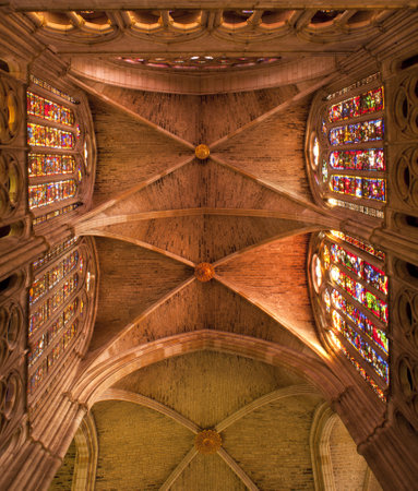 Interior of the Leon's cathedralのeditorial素材