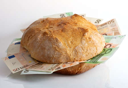 Bread with billsの写真素材